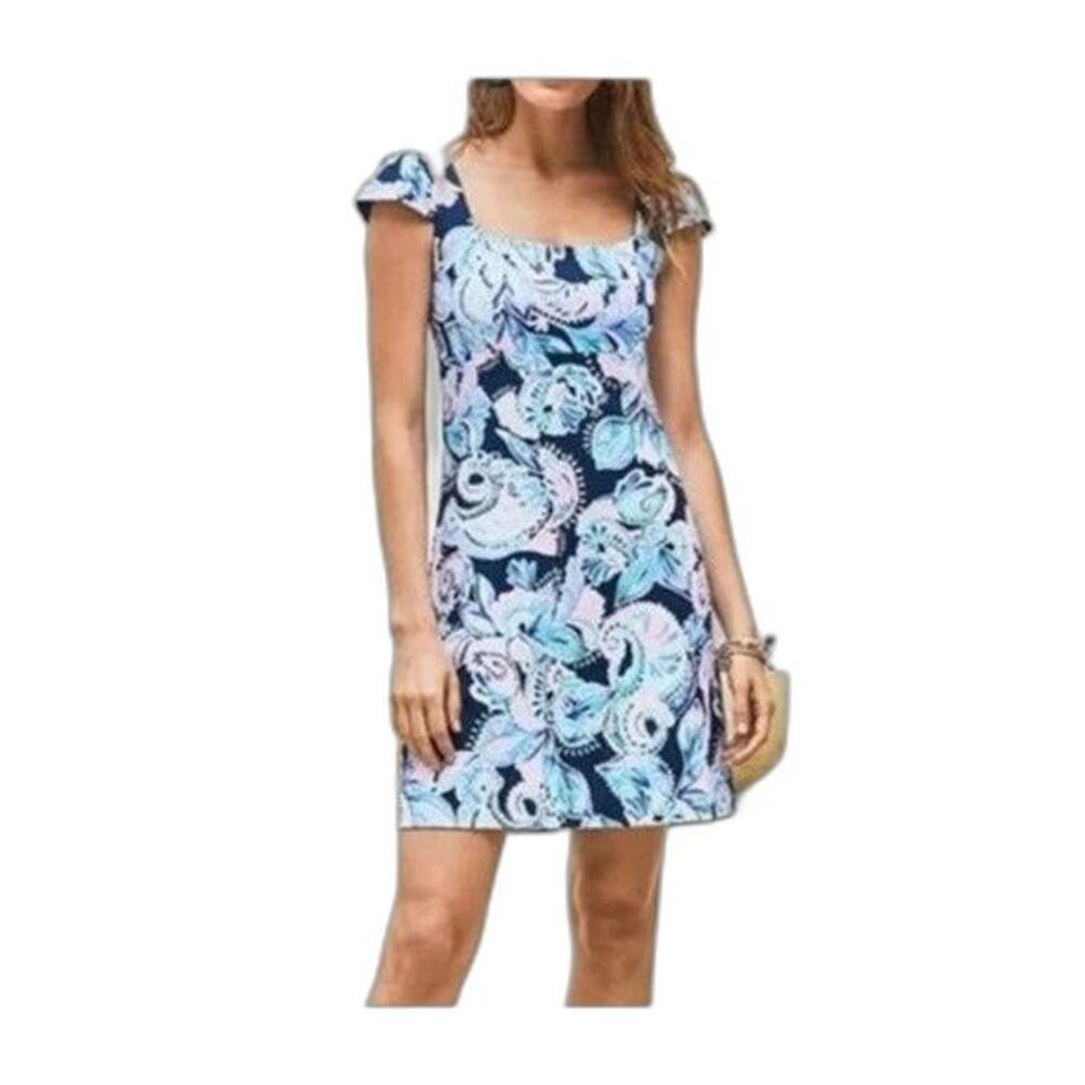 Lilly Pulitzer Laurent blue Dress In High Tide Navy Holy Flocka molie size 0